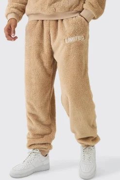 boohooMAN Oversized Limited Embroidered Teddy Borg Cuffed Joggers | UK| Trousers|Joggers