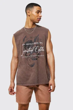 Oversized Limited Graphic Overdye Tank | UK^boohooMAN Best