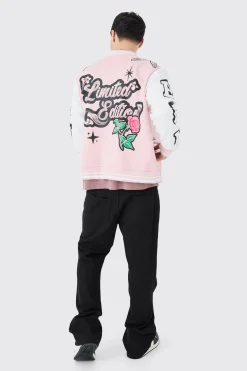 boohooMAN Oversized Limited Jersey Varsity Jacket | UK| Coats & Jackets