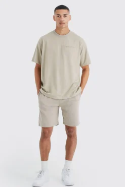 boohooMAN Oversized Limited Premium Short Set | UK| Tracksuits