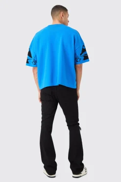 Oversized Line Drawing Knitted T-shirt | UK^boohooMAN Outlet