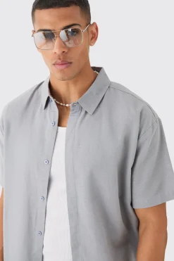 boohooMAN Oversized Linen Concealed Placket Shirt | UK| Shirts