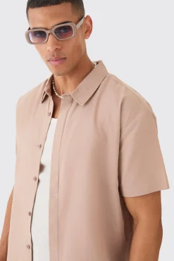 boohooMAN Oversized Linen Concealed Placket Shirt | UK| Shirts