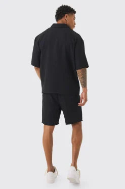 boohooMAN Oversized Linen Deep Pocket Shirt & Short Set | UK| Sets & Co-Ords