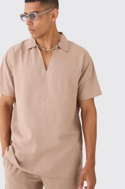 boohooMAN Oversized Linen Dropped Neck Shirt | UK| Shirts