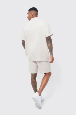 boohooMAN Oversized Linen Shirt And Short Set | UK| Sets & Co-Ords