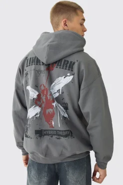 boohooMAN Oversized Linkin Park Wash License Hoodie | UK| Hoodies & Sweatshirts