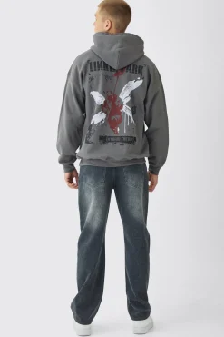 boohooMAN Oversized Linkin Park Wash License Hoodie | UK| Hoodies & Sweatshirts