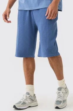 boohooMAN Oversized Long Length Heavyweight Waffle Shorts | UK| Shorts