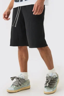 boohooMAN Oversized Long Length Heavyweight Waffle Shorts | UK| Trousers|Shorts