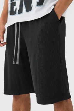 boohooMAN Oversized Long Length Heavyweight Waffle Shorts | UK| Trousers|Shorts