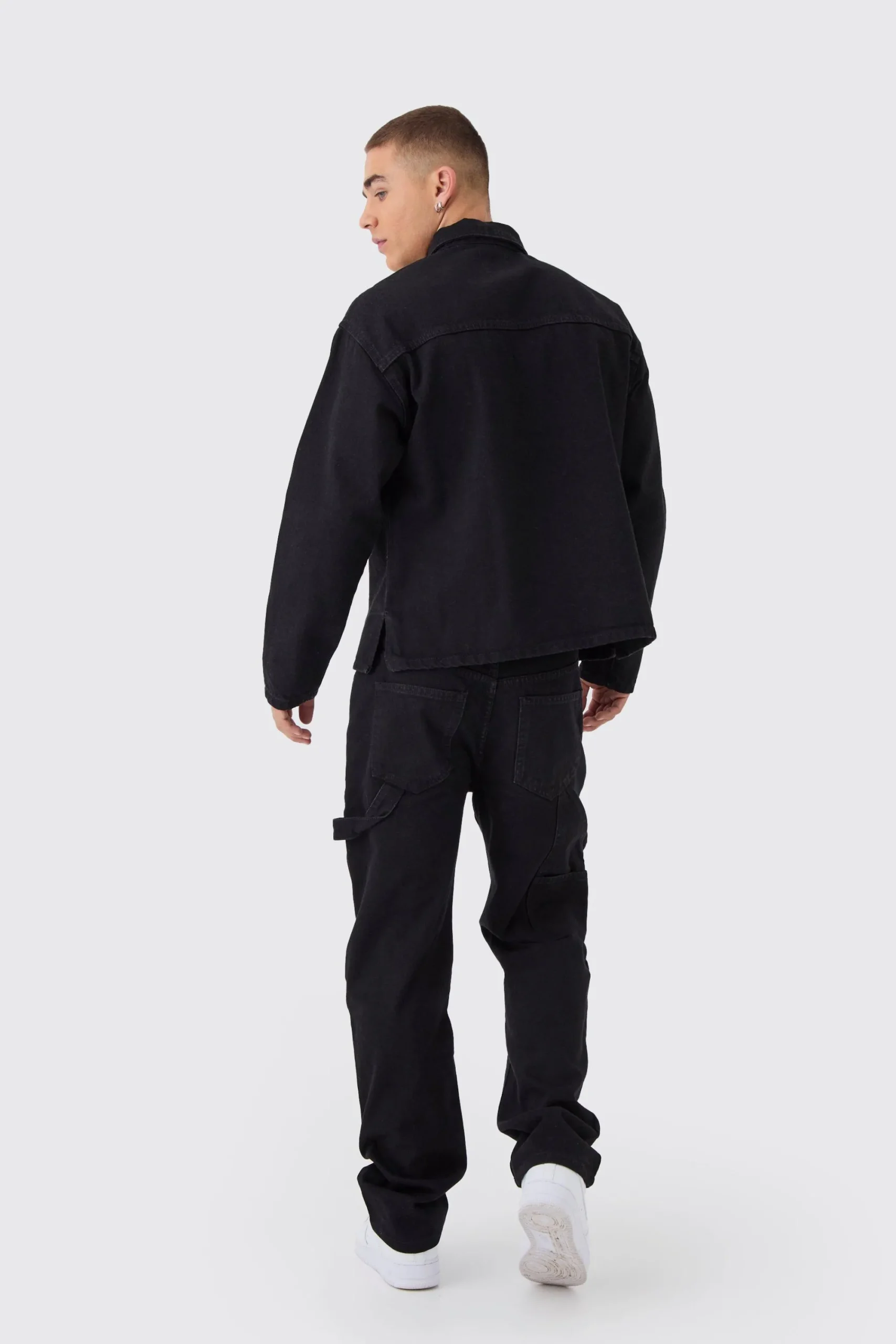 boohooMAN Oversized Long Sleeve 1/4 Neck Denim Shirt | UK| Shirts