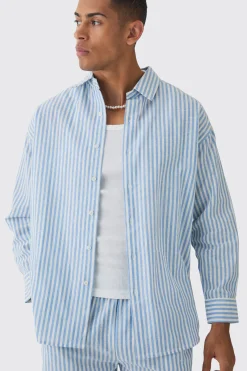 boohooMAN Oversized Long Sleeve Striped Shirt & Trouser Set In | UK| Sets & Co-Ords|Tracksuits
