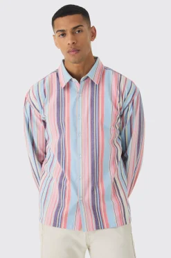 boohooMAN Oversized Long Sleeve Stripe Shirt | UK| Shirts