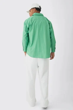 Oversized Long Sleeved Striped Shirt In | UK^boohooMAN Outlet