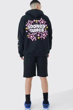 boohooMAN Oversized Looney Tunes Taz Multi Print License Hoodie | UK| Hoodies & Sweatshirts