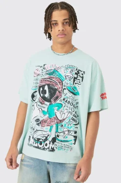 Oversized Looney Tunes Wash License T-shirt | UK^boohooMAN New