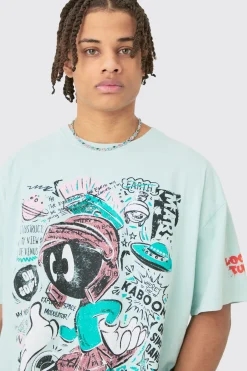 Oversized Looney Tunes Wash License T-shirt | UK^boohooMAN New