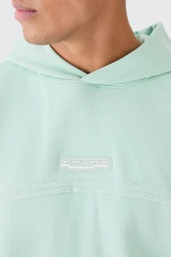 boohooMAN Oversized Loopback Raw Hem Panel Hoodie | UK| Hoodies & Sweatshirts