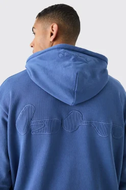 boohooMAN Oversized Loopback Ribbed Applique Hoodie | UK| Hoodies & Sweatshirts