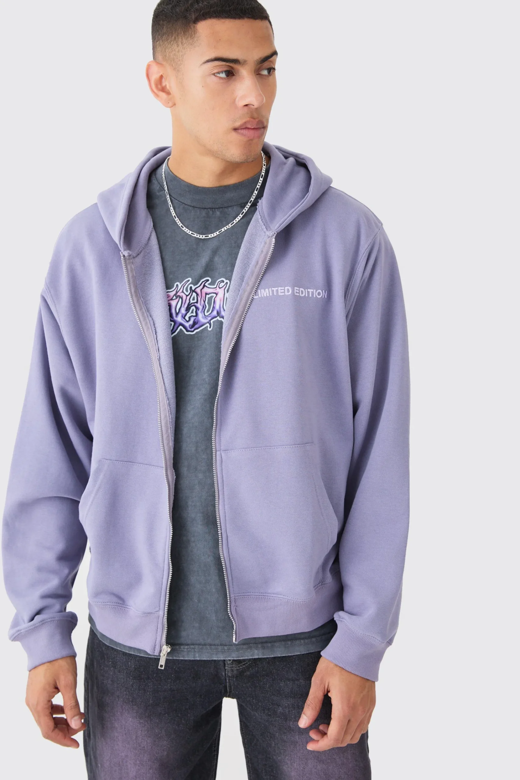 boohooMAN Oversized Loopback Zip Through Hoodie | UK| Hoodies & Sweatshirts
