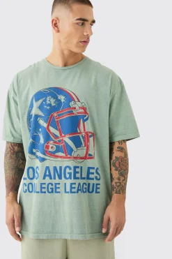 Oversized Los Angeles Varsity Wash T-shirt | UK^boohooMAN Discount