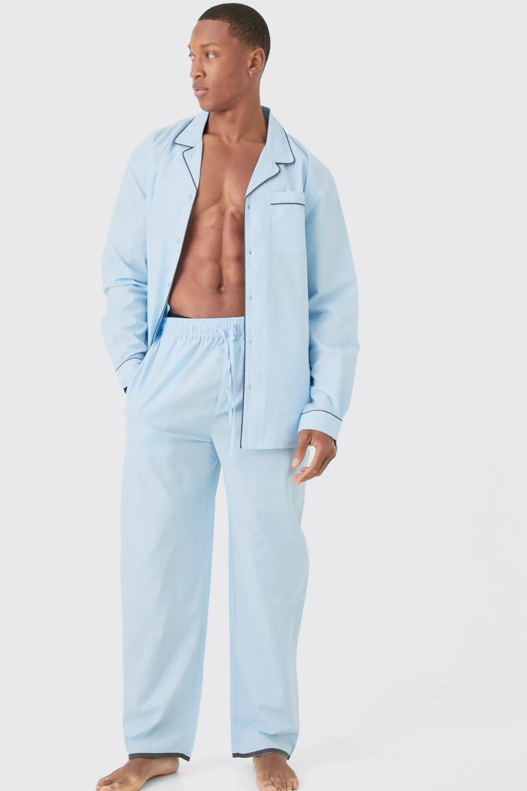boohooMAN Oversized Lounge Shirt & Bottom Set | UK| Loungewear