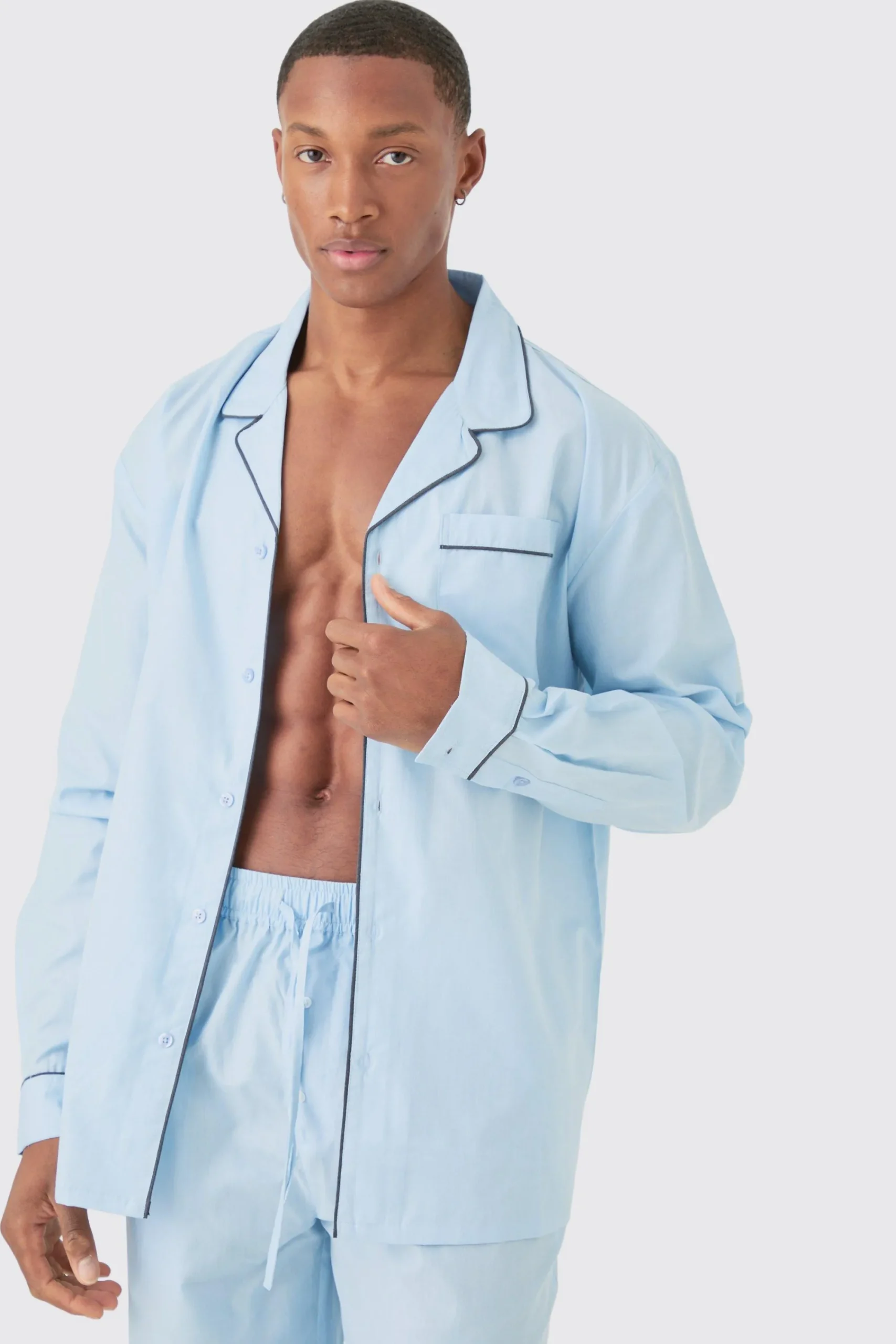 boohooMAN Oversized Lounge Shirt & Bottom Set | UK| Loungewear