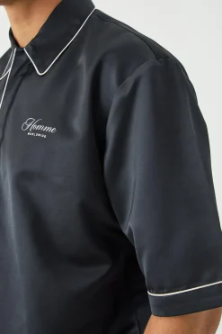 boohooMAN Oversized Lowkey Paradise Satin Shirt | UK| Shirts|Sets & Co-Ords