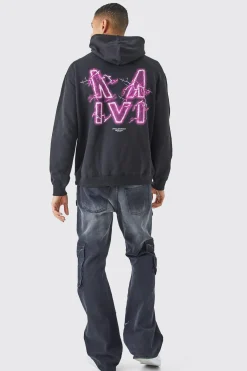 boohooMAN Oversized M Lightning Graphic Hoodie | UK| Hoodies & Sweatshirts