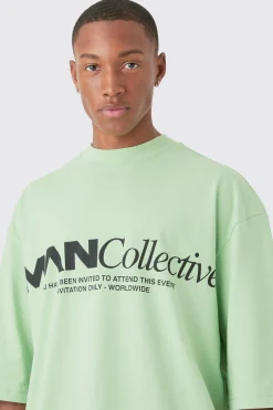 Oversized Man Collective Extended Neck Half Sleeve T-shirt | UK^boohooMAN Hot