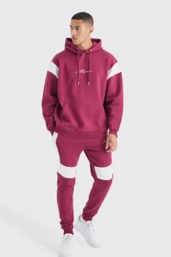 boohooMAN Oversized Man Colour Block Hooded Tracksuit | UK| Tracksuits