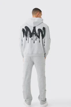 boohooMAN Oversized Man Drip Multi Pocket Hooded Tracksuit | UK| Tracksuits
