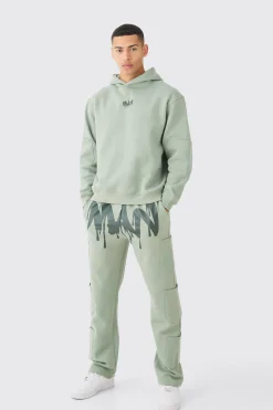boohooMAN Oversized Man Drip Multi Pocket Hooded Tracksuit | UK| Tracksuits