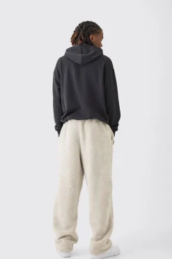 boohooMAN Oversized Man Embroidery Borg Jogger | UK| Trousers|Joggers