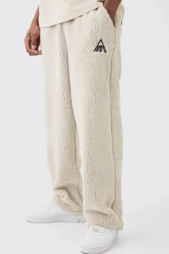 boohooMAN Oversized Man Embroidery Borg Jogger | UK| Joggers