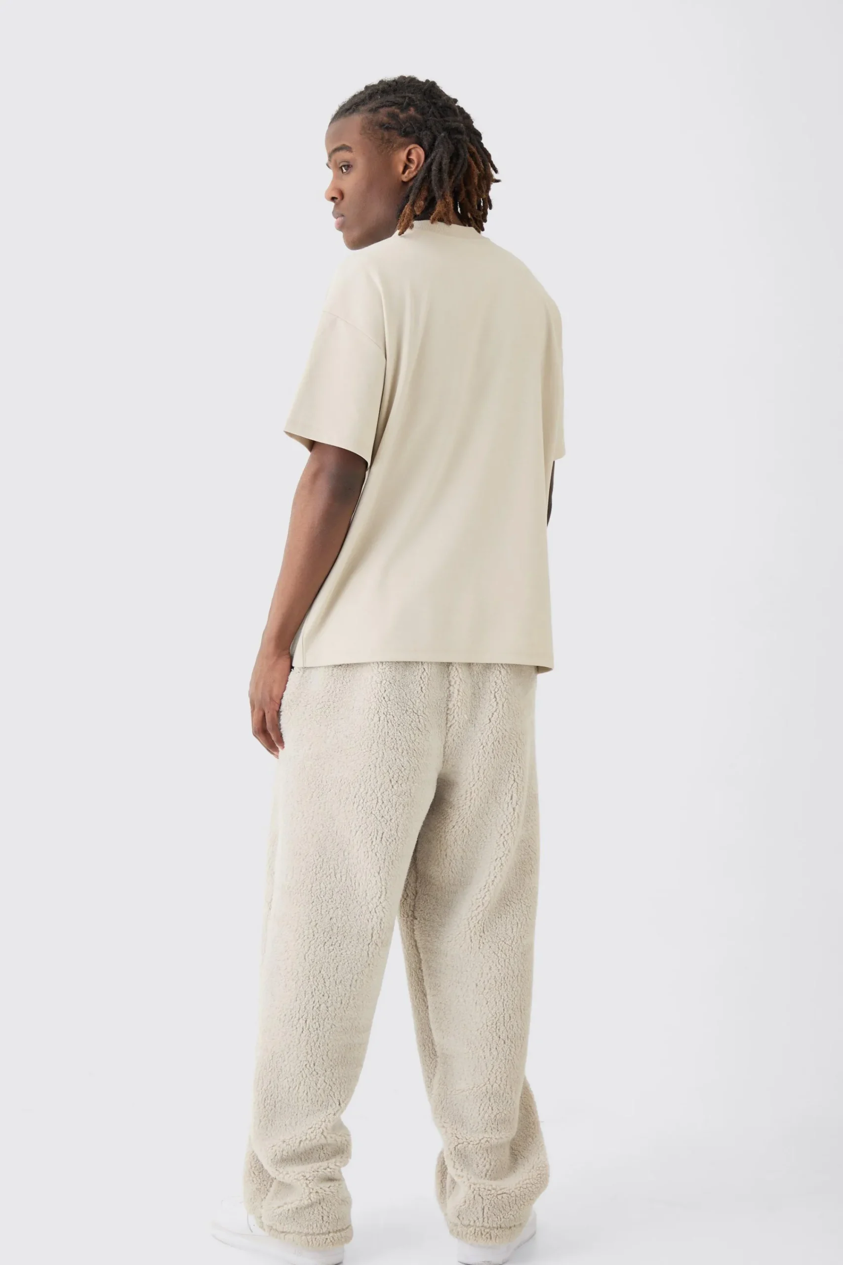 boohooMAN Oversized Man Embroidery Borg Jogger | UK| Joggers