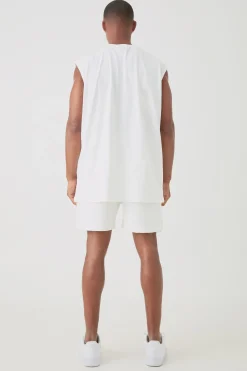Oversized Man Flock Printed Tank & Short Set | UK^boohooMAN Discount