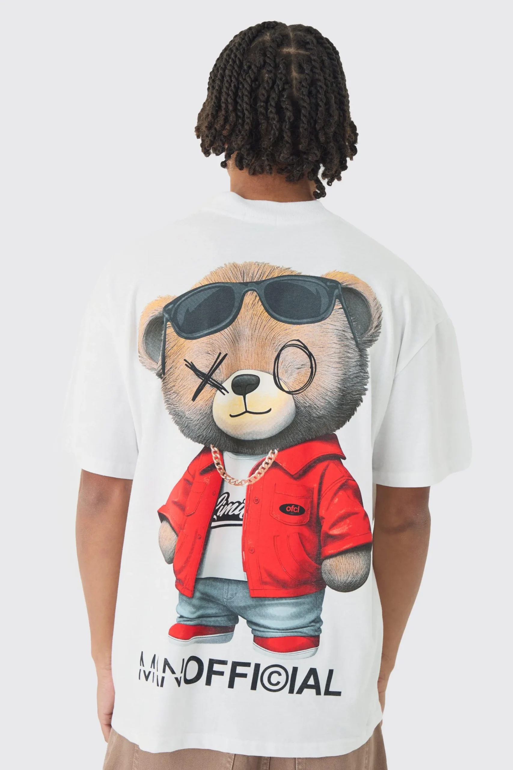 Oversized MAN OFCL Large Scale Teddy Print T-Shirt | UK^boohooMAN Hot