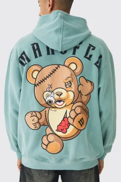 boohooMAN Oversized MAN OFCL Teddy Large Scale Print Hoodie | UK| Hoodies & Sweatshirts