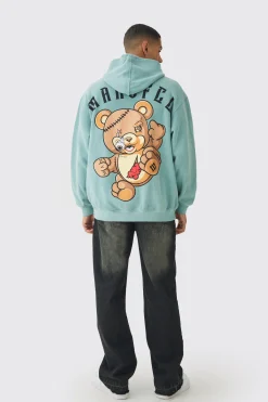 boohooMAN Oversized MAN OFCL Teddy Large Scale Print Hoodie | UK| Hoodies & Sweatshirts