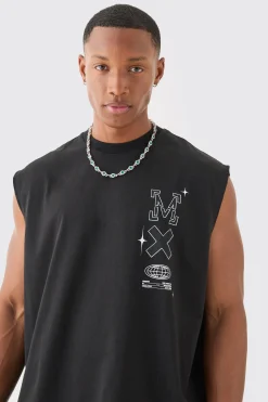 Oversized Man Space Printed Tank | UK^boohooMAN Best