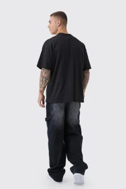 Oversized Marvel Panther License Print T-Shirt | UK^boohooMAN