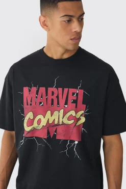 Oversized Marvel Comics License Print T-Shirt | UK^boohooMAN Outlet