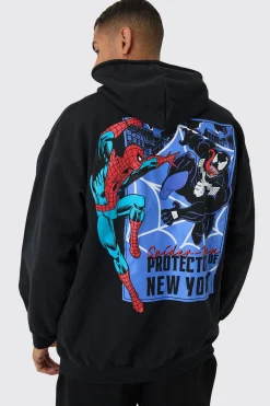 boohooMAN Oversized Marvel Spiderman Venom License Print Hoodie | UK| Hoodies & Sweatshirts