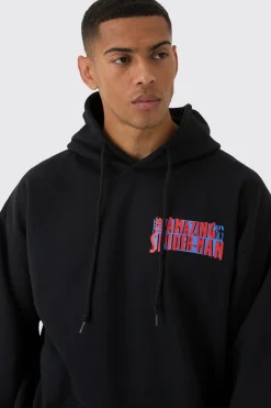 boohooMAN Oversized Marvel Spiderman Venom License Print Hoodie | UK| Hoodies & Sweatshirts