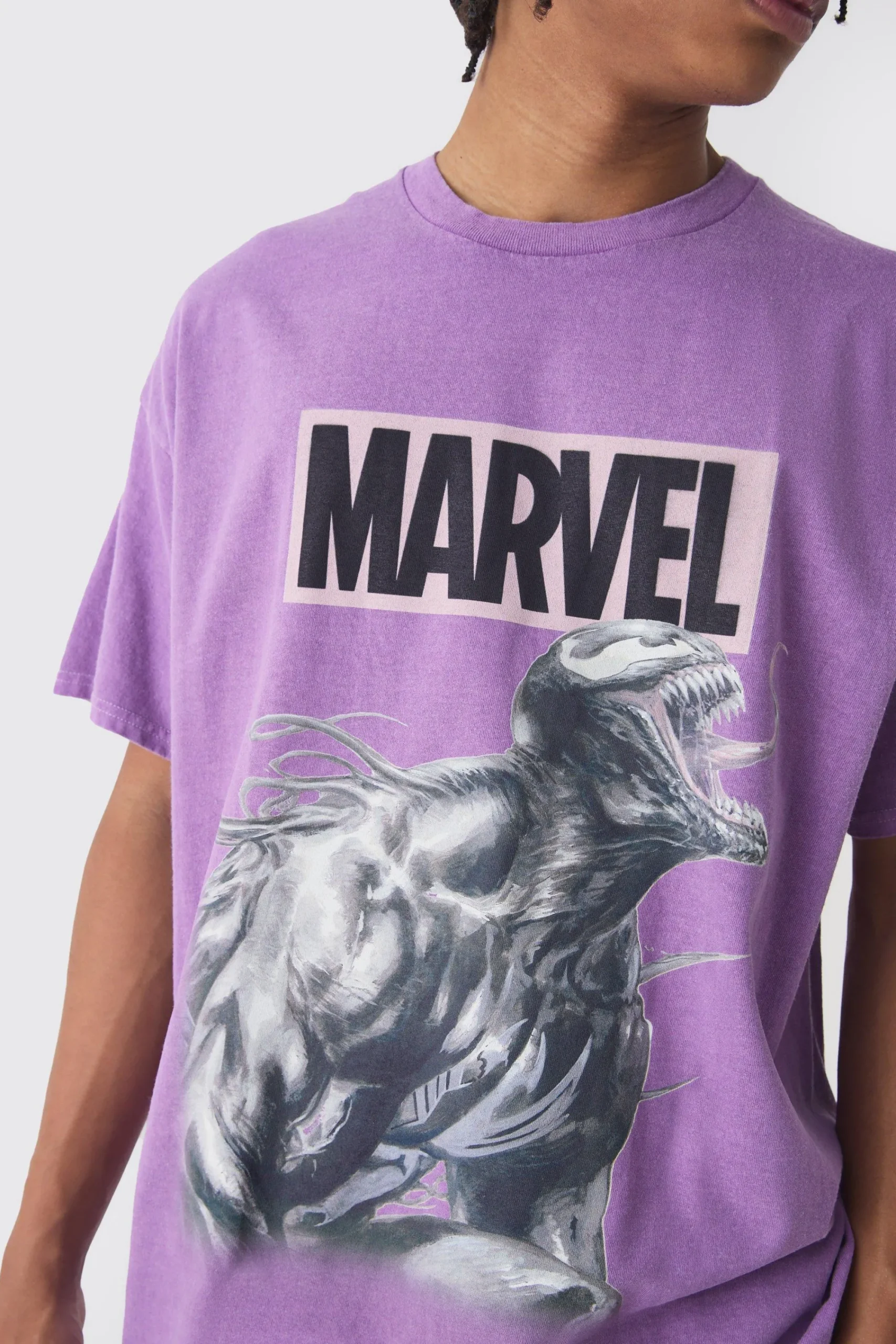 Oversized Marvel Venom Wash License Print T-Shirt | UK^boohooMAN Best