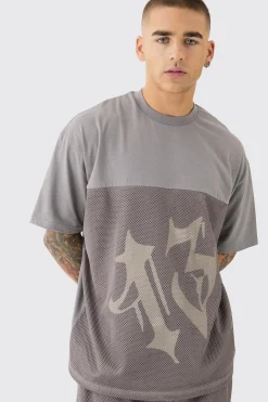 Oversized Mesh 13 T-shirt | UK^boohooMAN