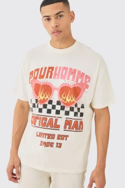 Oversized Moto Heart Print T-shirt | UK^boohooMAN New