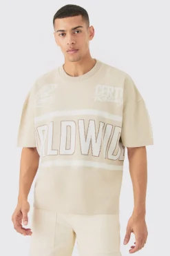 Oversized Moto Knitted T-shirt | UK^boohooMAN Outlet